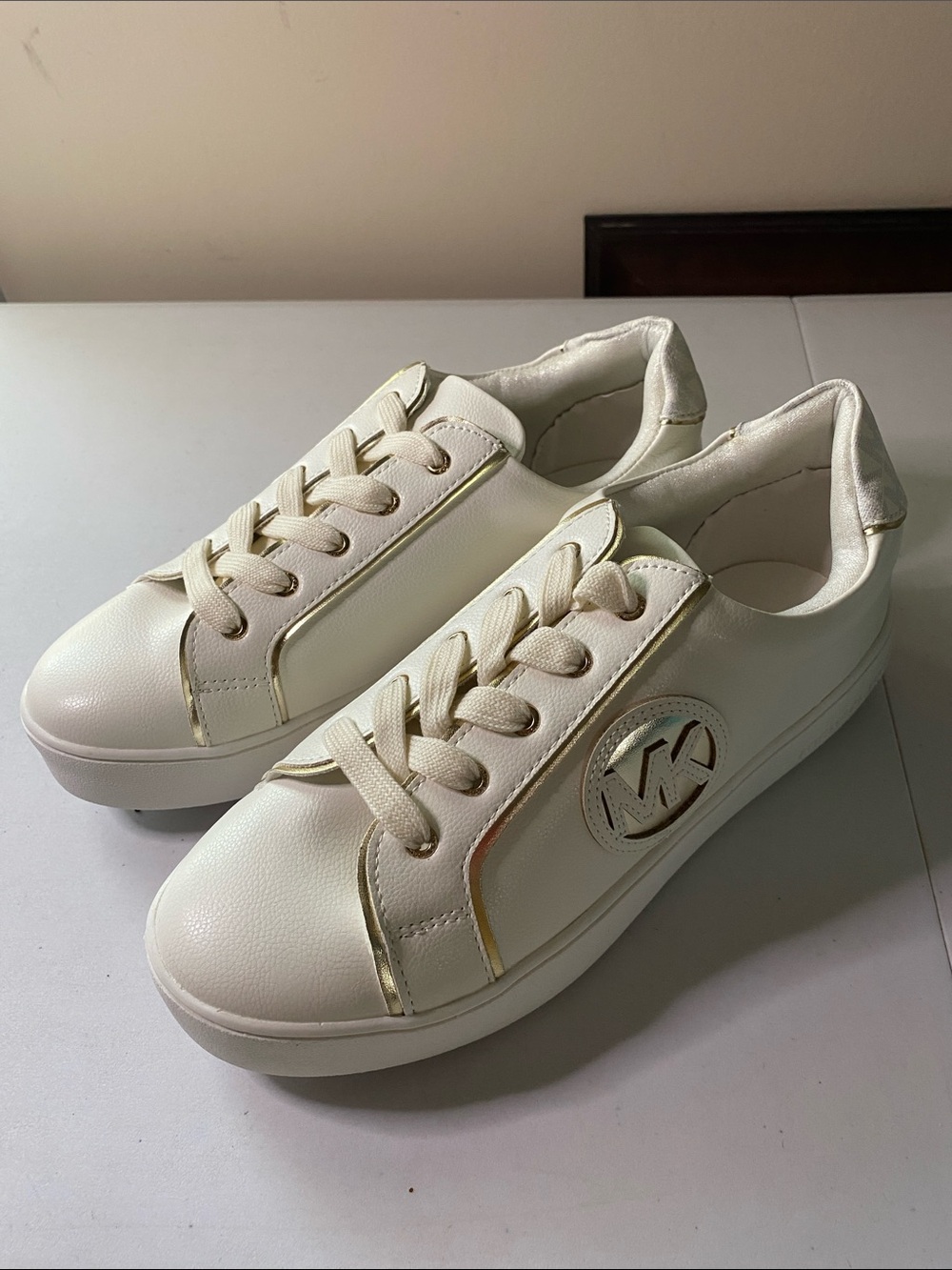 Michael Kors Jordana Poppy Sneakers with Gold Accents